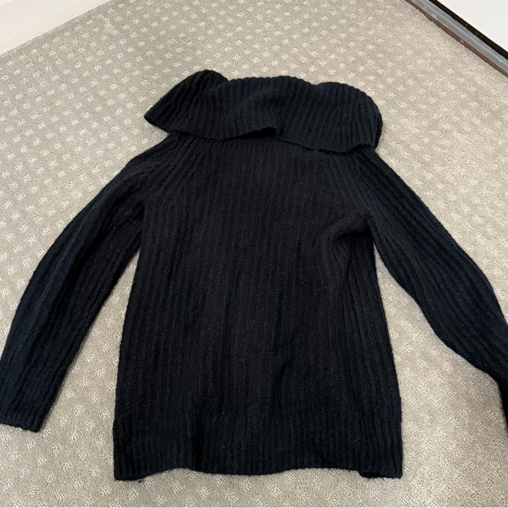 Madewell Off the Shoulder Black Sweater